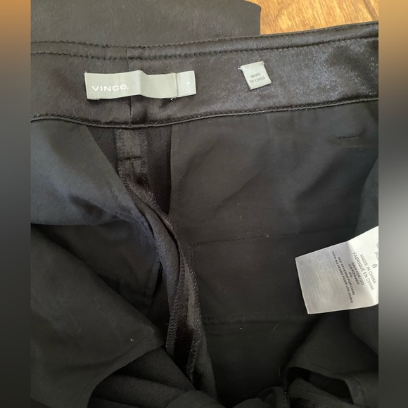 Vince Black Satin Wide Leg Cropped Pants - Picture 3 of 9